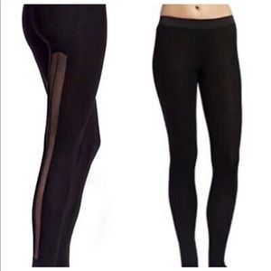 NWOT BCBGMaxAzria Grady Stirrup Black Leggings - with Mesh Detail on Back - S